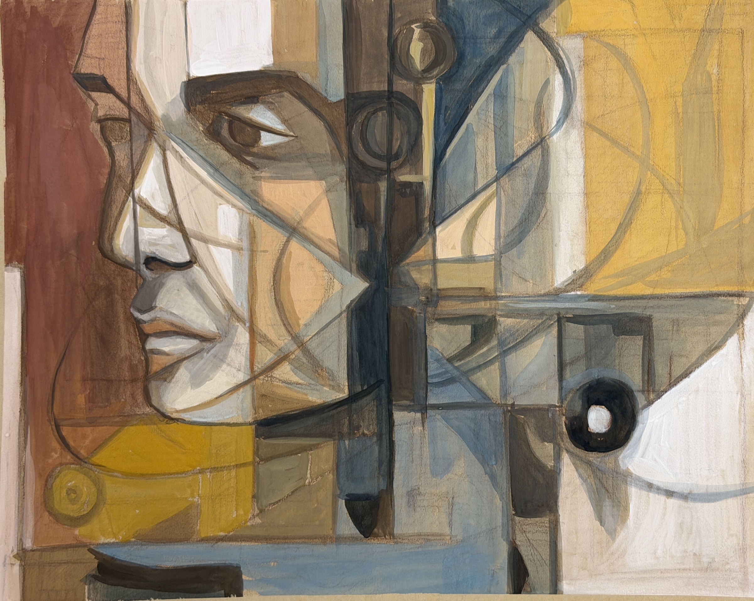 Work 11: An abstract self-portrait where color and rhythm express internal complexity.